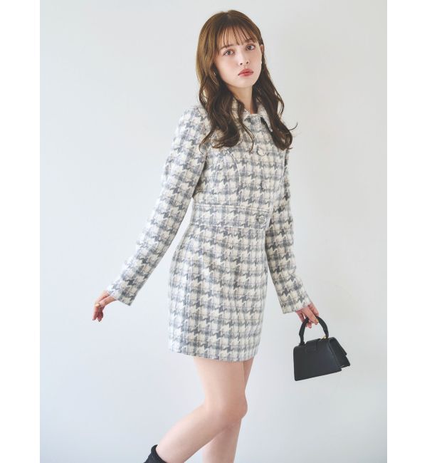 dazzlin「【SETUP】ショートタイトマテリアルジャケット※セットアップ対応」|ライダースジャケット|