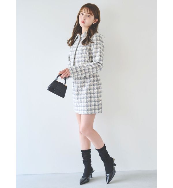 dazzlin「【SETUP】ショートタイトマテリアルジャケット※セットアップ対応」|ライダースジャケット|