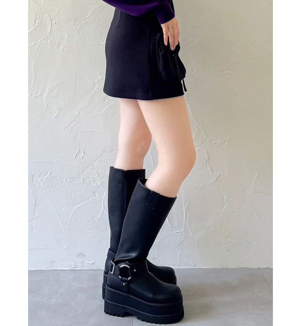 dazzlin「バイカーリングブーツ」|ロングブーツ|