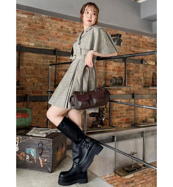 dazzlin「バイカーリングブーツ」|ロングブーツ|