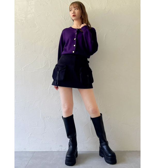 dazzlin「バイカーリングブーツ」|ロングブーツ|