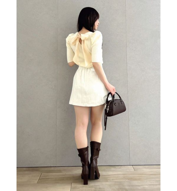 dazzlin「バックリボンビジューニットトップス」|ニット・セーター|