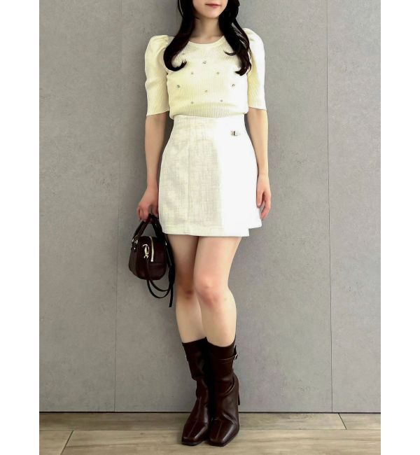 dazzlin「バックリボンビジューニットトップス」|ニット・セーター|