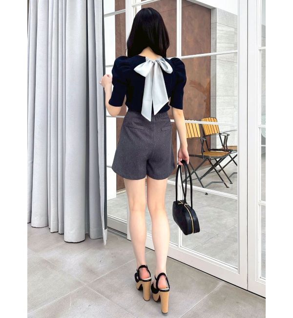 dazzlin「バックリボンビジューニットトップス」|ニット・セーター|