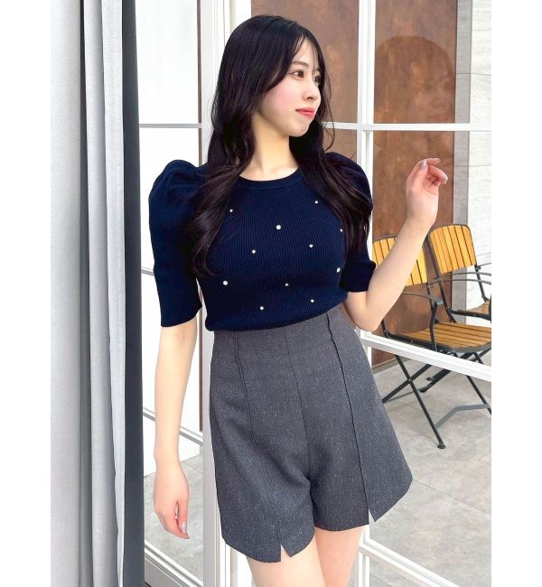 dazzlin「バックリボンビジューニットトップス」|ニット・セーター|