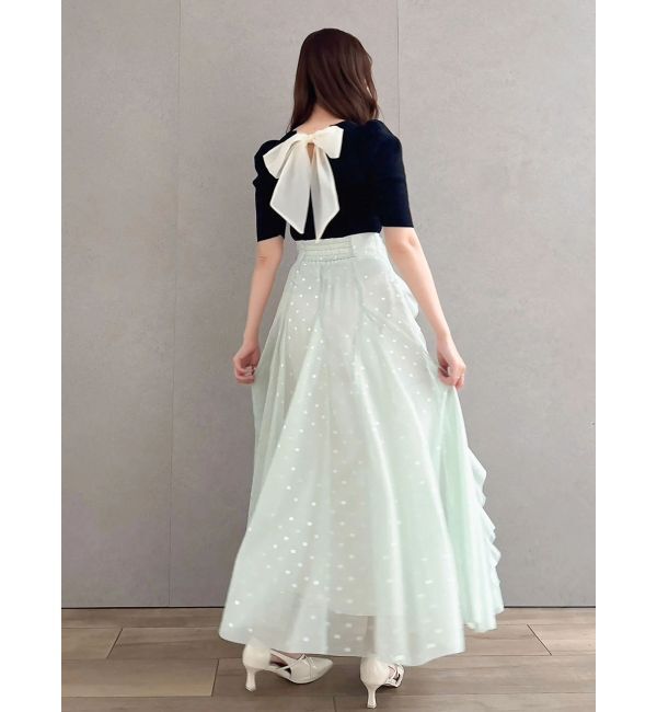 dazzlin「バックリボンビジューニットトップス」|ニット・セーター|