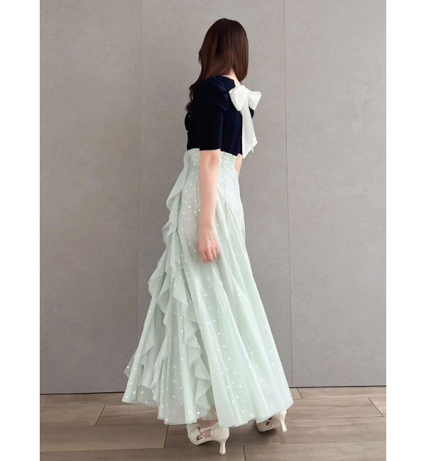 dazzlin「バックリボンビジューニットトップス」|ニット・セーター|