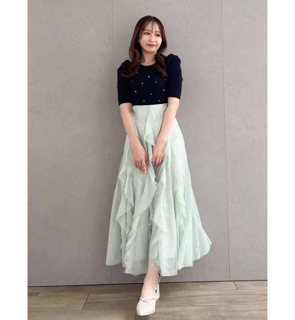 dazzlin「バックリボンビジューニットトップス」|ニット・セーター|