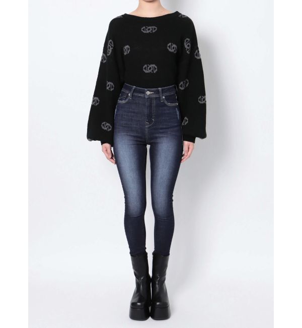 EMODA「セミウォッシュジャストウエストパギンス」|デニム|