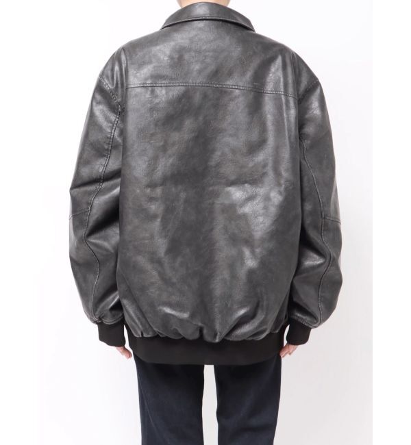 EMODA「ヴィンテージフェイクレザーブルゾン」|ブルゾン・スタジャン|