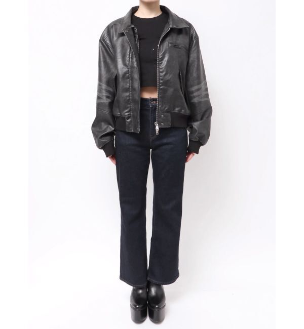 EMODA「ヴィンテージフェイクレザーブルゾン」|ブルゾン・スタジャン|