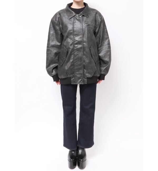 EMODA「ヴィンテージフェイクレザーブルゾン」|ブルゾン・スタジャン|