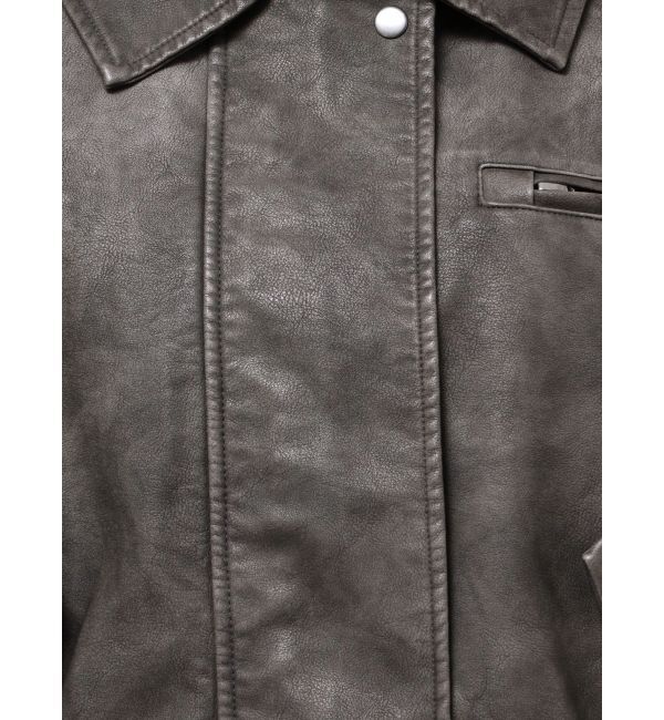 EMODA「ヴィンテージフェイクレザーブルゾン」|ブルゾン・スタジャン|