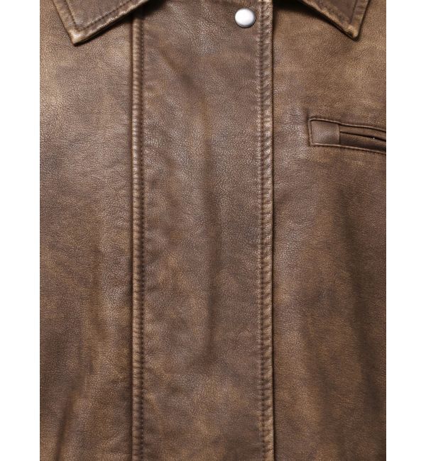 EMODA「ヴィンテージフェイクレザーブルゾン」|ブルゾン・スタジャン|