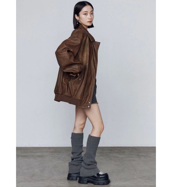 EMODA「ヴィンテージフェイクレザーブルゾン」|ブルゾン・スタジャン|