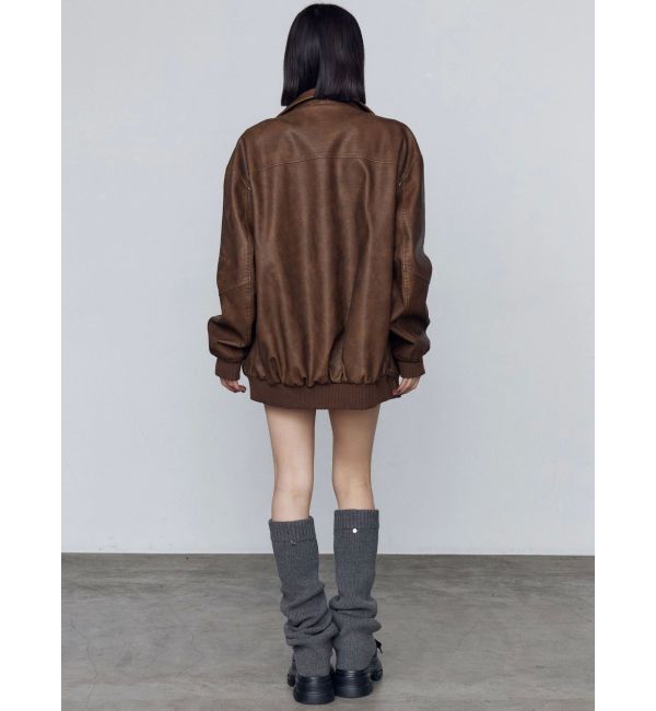 EMODA「ヴィンテージフェイクレザーブルゾン」|ブルゾン・スタジャン|