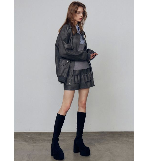 EMODA「ヴィンテージフェイクレザーブルゾン」|ブルゾン・スタジャン|