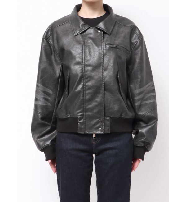 EMODA「ヴィンテージフェイクレザーブルゾン」|ブルゾン・スタジャン|