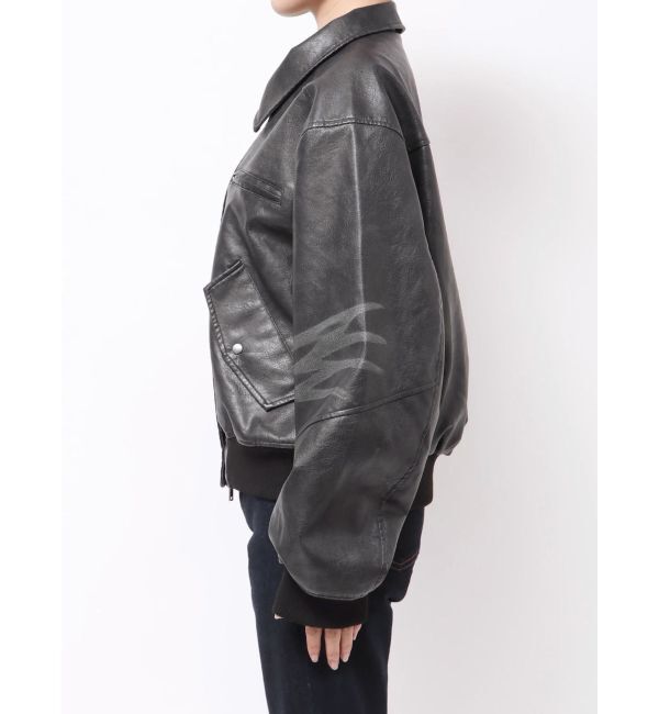 EMODA「ヴィンテージフェイクレザーブルゾン」|ブルゾン・スタジャン|