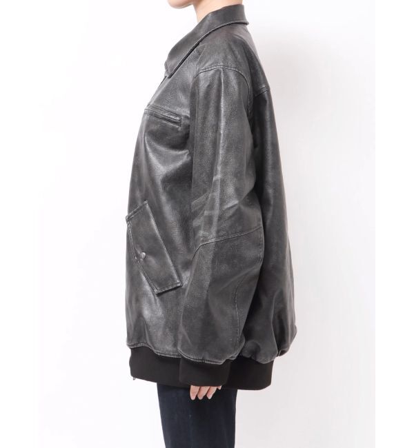 EMODA「ヴィンテージフェイクレザーブルゾン」|ブルゾン・スタジャン|