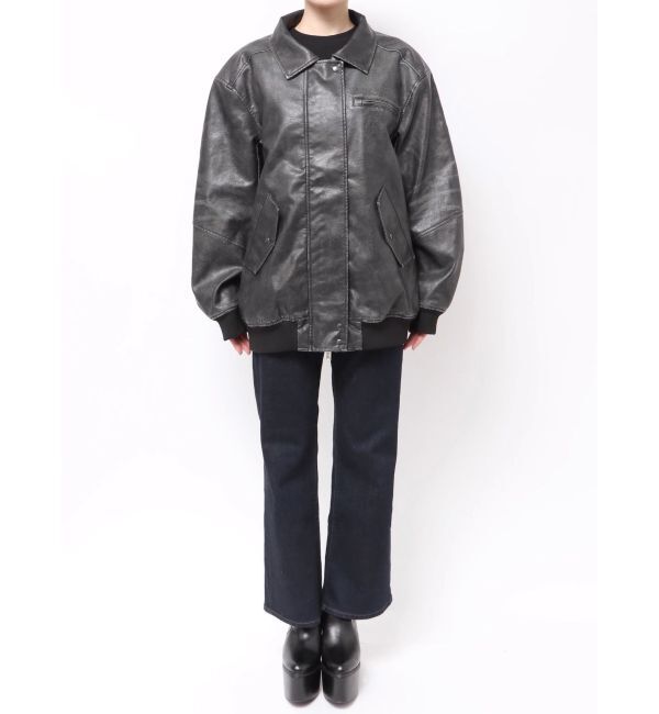 EMODA「ヴィンテージフェイクレザーブルゾン」|ブルゾン・スタジャン|