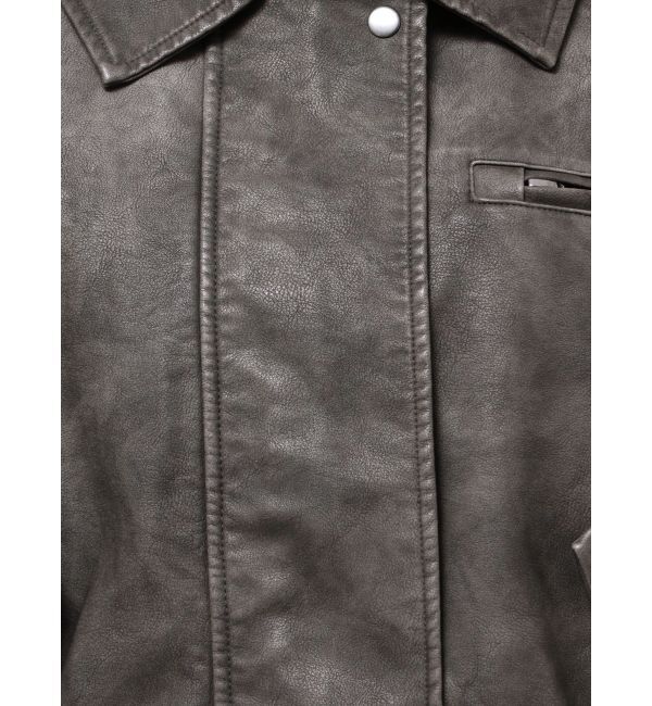 EMODA「ヴィンテージフェイクレザーブルゾン」|ブルゾン・スタジャン|