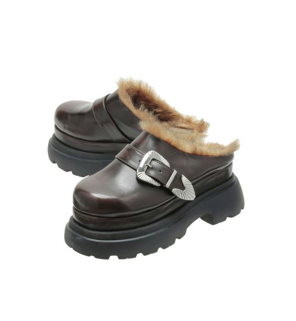 MURUA「インナーファーベルテッドクロッグス」|スリッポン|