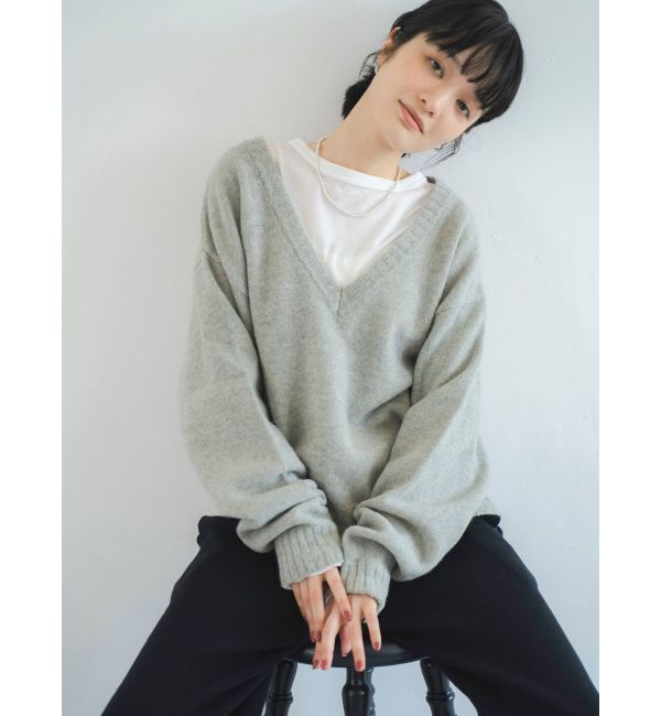 Ungrid「ラムウールVネックニット」|ニット・セーター|