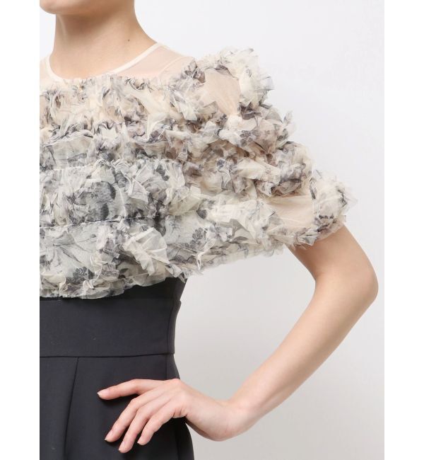 LAGUNAMOON「LADYチュールオフショルパンツドレス」|ワンピース|