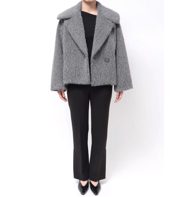 LAGUNAMOON「フェイクフェザーワイドカラーショートコート」|その他|