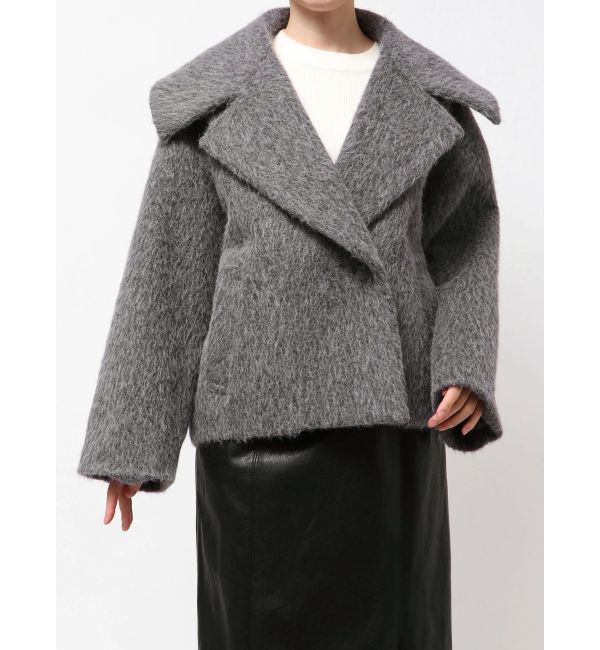 LAGUNAMOON「フェイクフェザーワイドカラーショートコート」|その他|