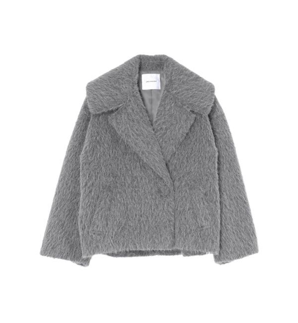 LAGUNAMOON「フェイクフェザーワイドカラーショートコート」|その他|