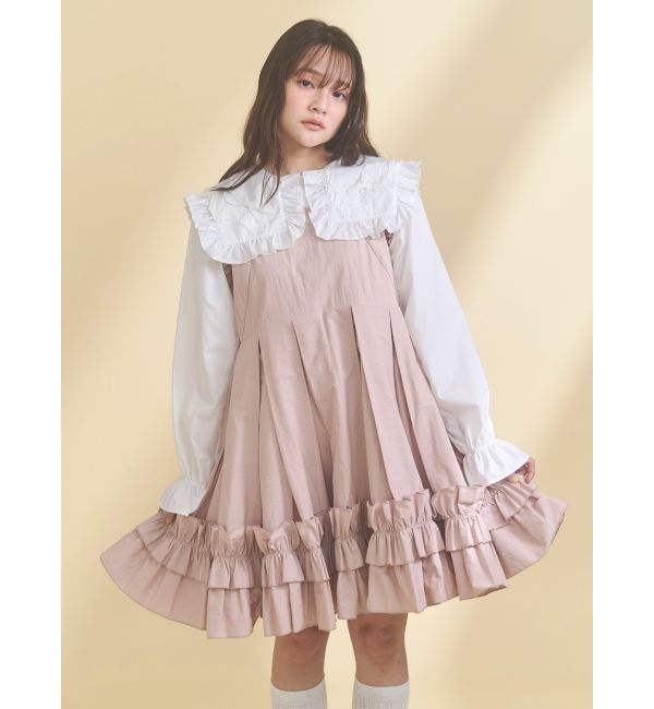 merry jenny「タックフリルミニワンピース」|ワンピース|