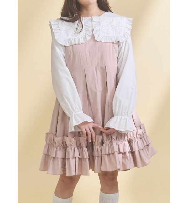 merry jenny「タックフリルミニワンピース」|ワンピース|ピンク