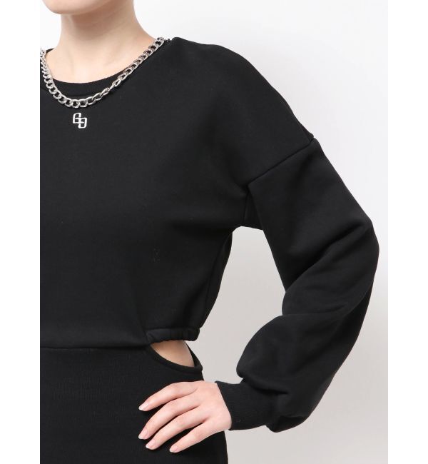 GYDA「SIDE OPEN CHAIN GGスウェットワンピース」|ワンピース|