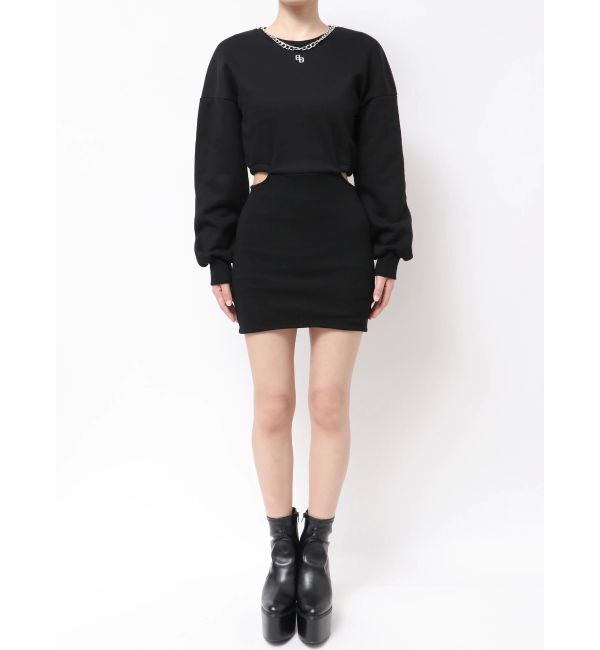 GYDA「SIDE OPEN CHAIN GGスウェットワンピース」|ワンピース|