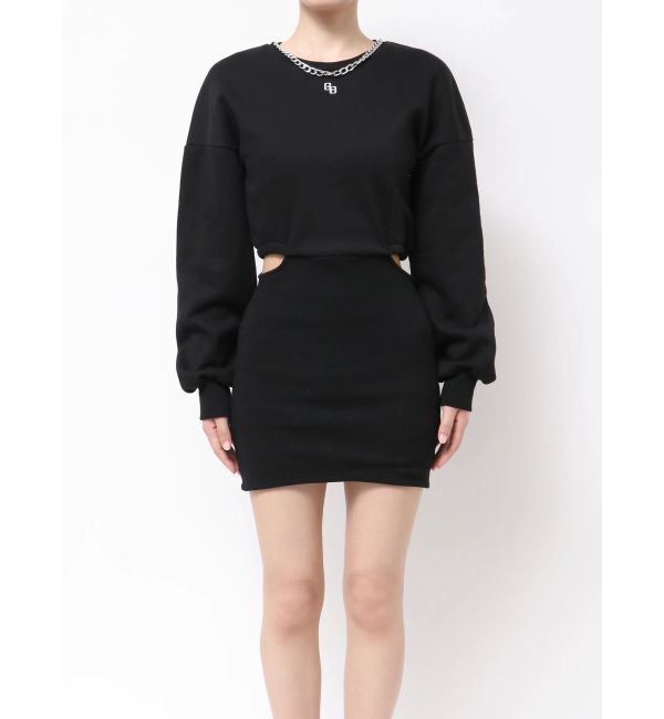 GYDA「SIDE OPEN CHAIN GGスウェットワンピース」|ワンピース|