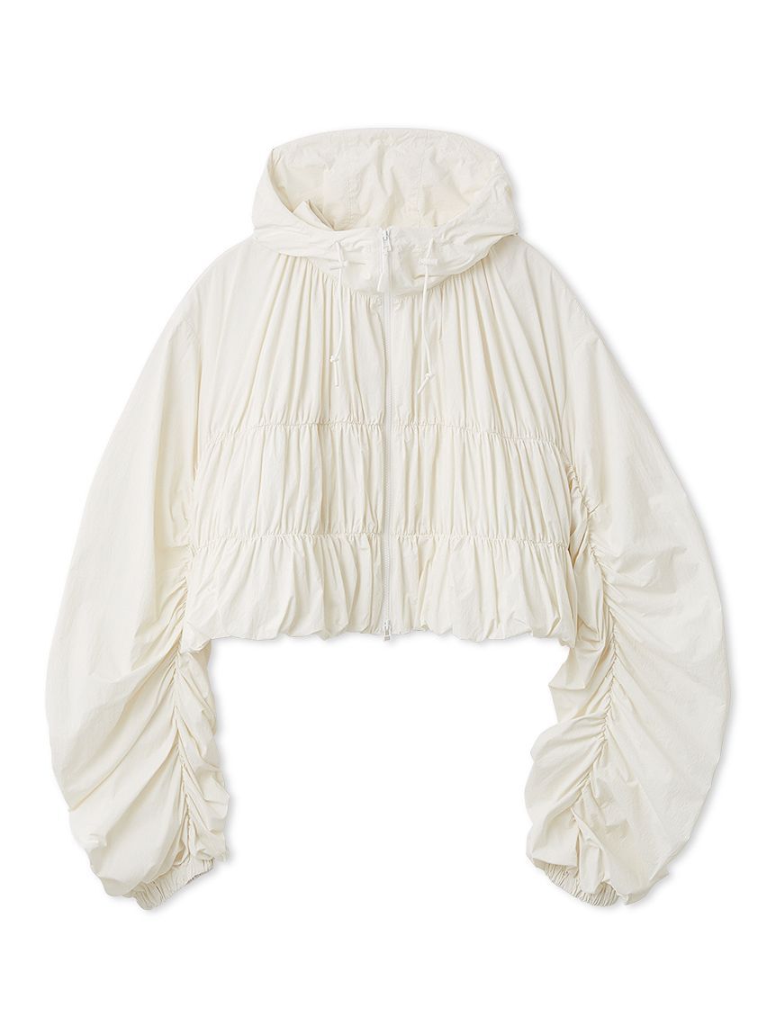 emmi atelier「【Movique】シャーリングブルゾン/撥水/UVカット/接触冷感」|ブルゾン・スタジャン|