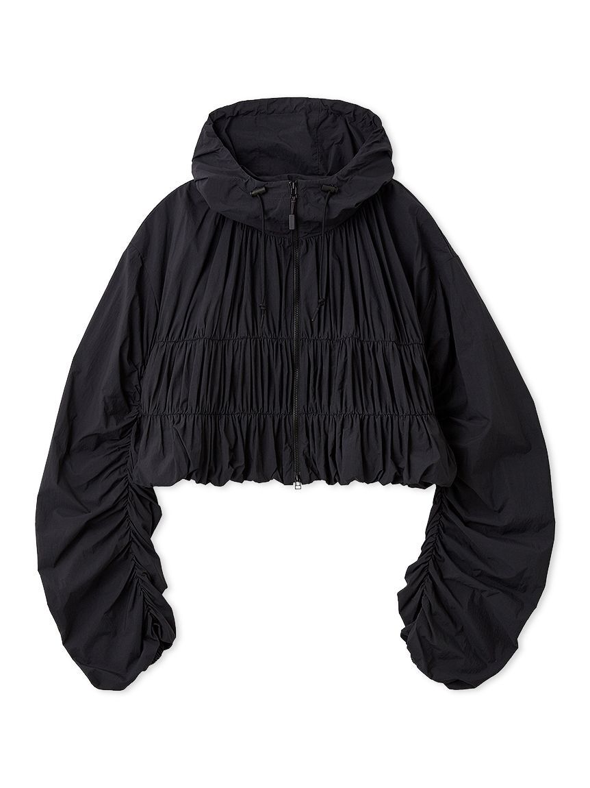 emmi atelier「【Movique】シャーリングブルゾン/撥水/UVカット/接触冷感」|ブルゾン・スタジャン|