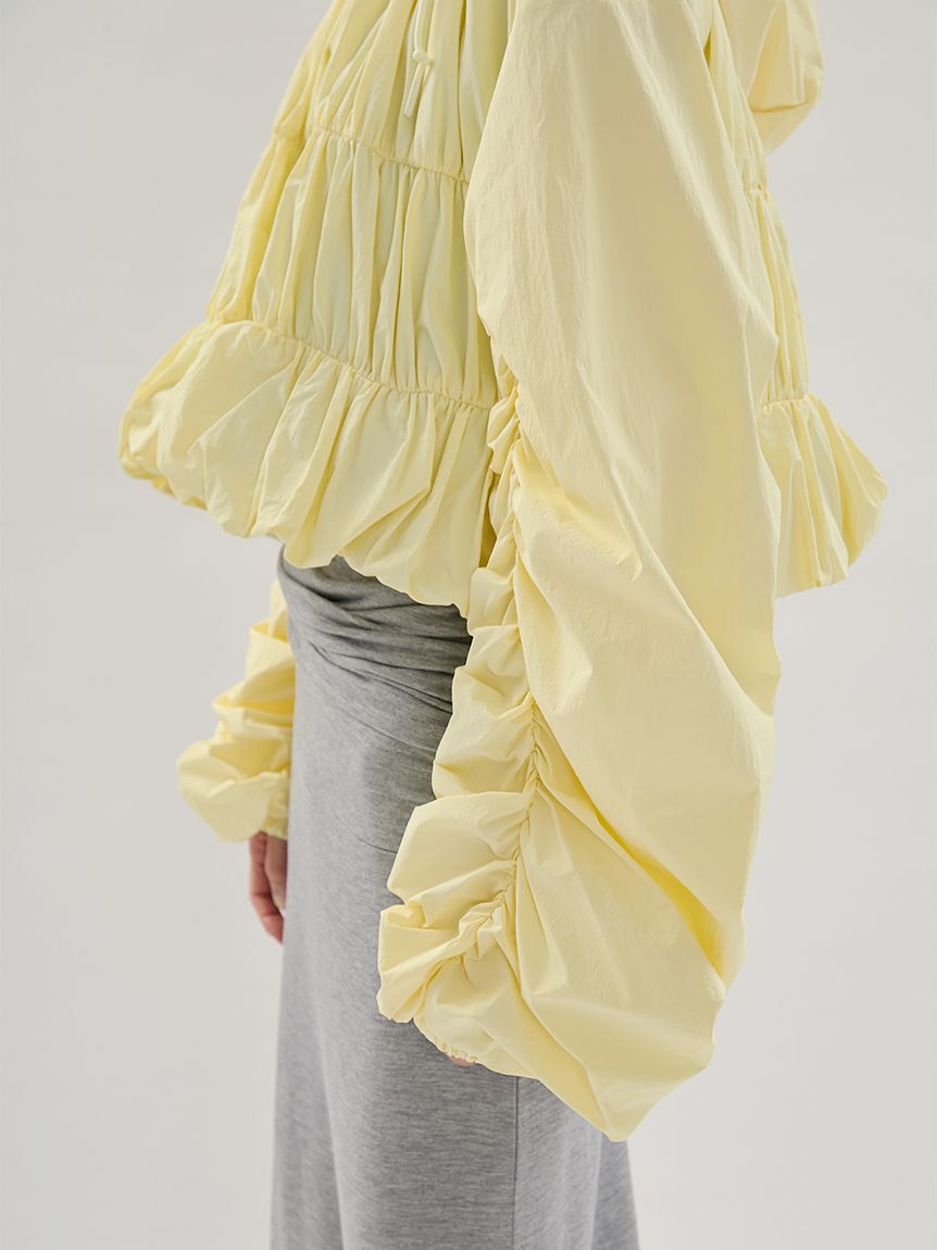 emmi atelier「【Movique】シャーリングブルゾン/撥水/UVカット/接触冷感」|ブルゾン・スタジャン|