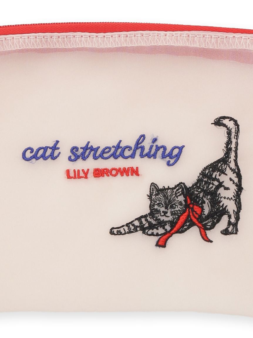 LILY BROWN「CAT刺繍シアーポーチ」|ポーチ|
