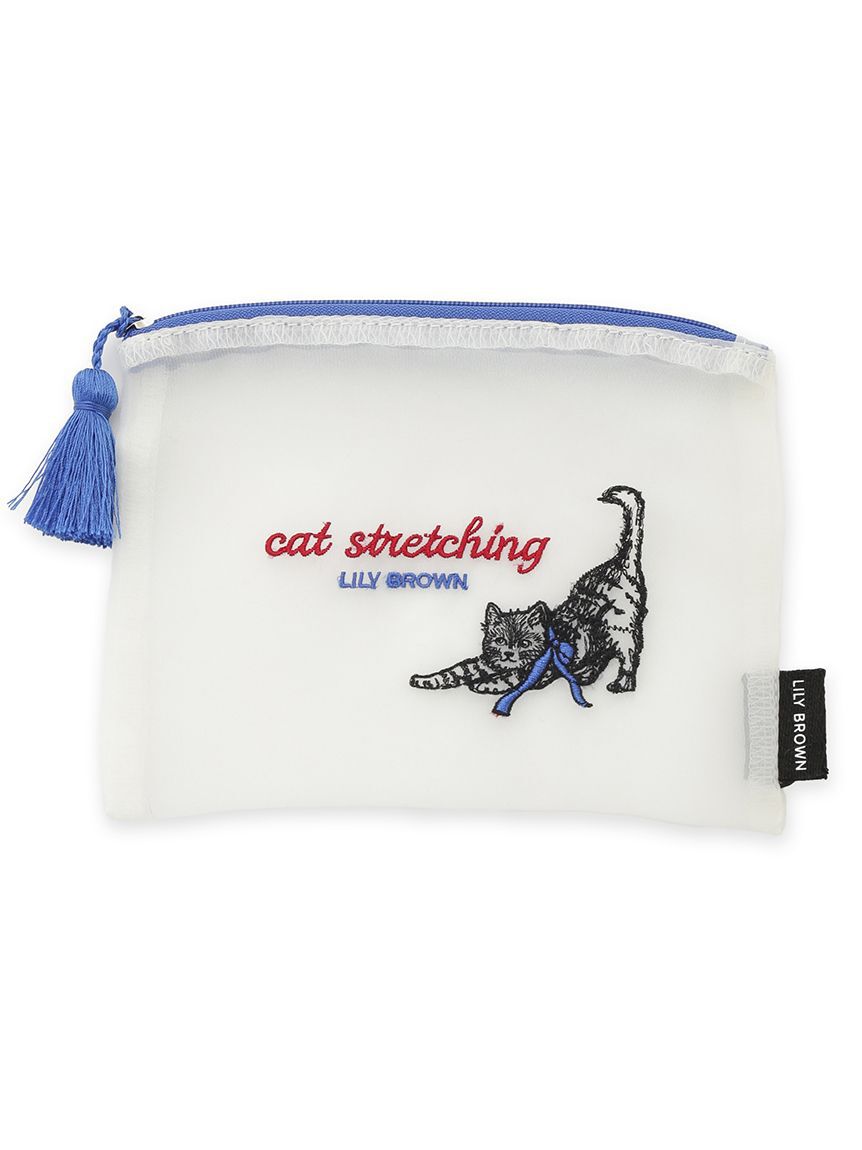LILY BROWN「CAT刺繍シアーポーチ」|ポーチ|