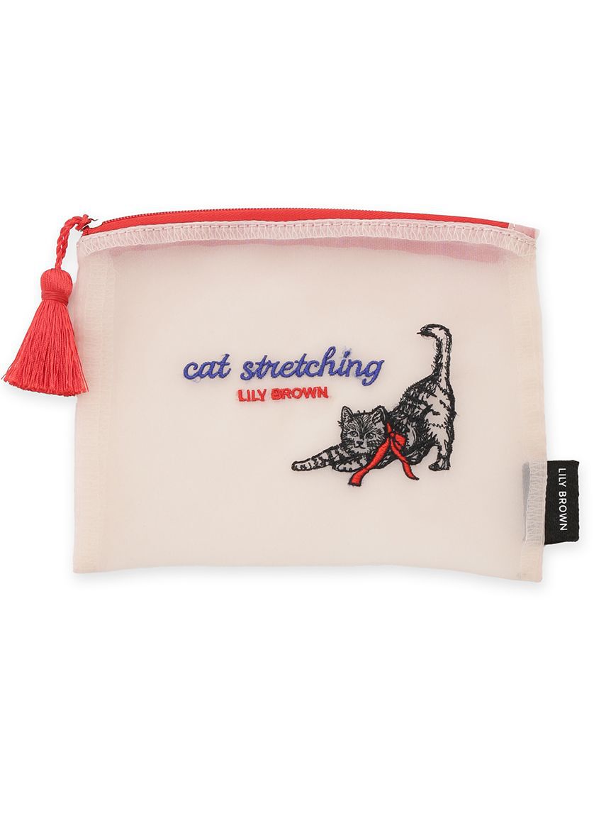 LILY BROWN「CAT刺繍シアーポーチ」|ポーチ|