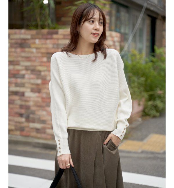 IKKA LOUNGE「横リブドルマンラメニットプルオーバー」|プルオーバー|