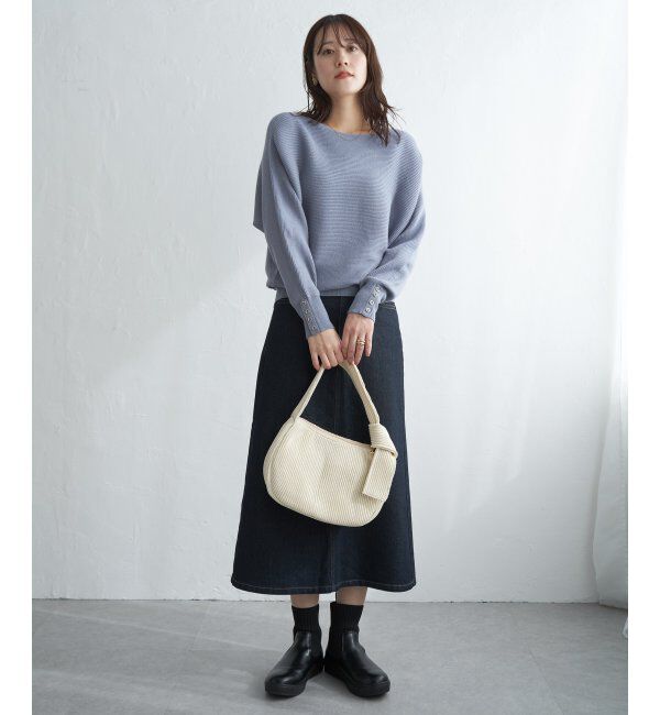 IKKA LOUNGE「横リブドルマンラメニットプルオーバー」|プルオーバー|