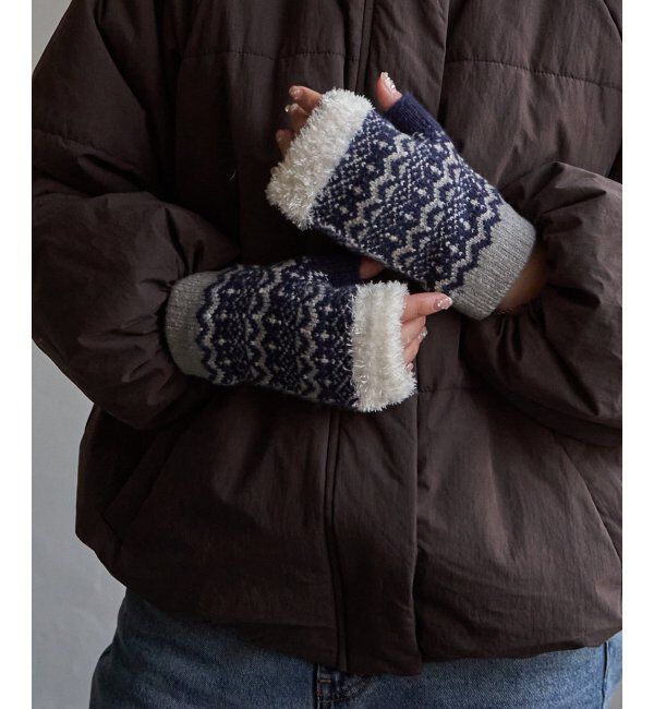 Lbc with Life「ジャガード指手先ファーニット」|手袋|