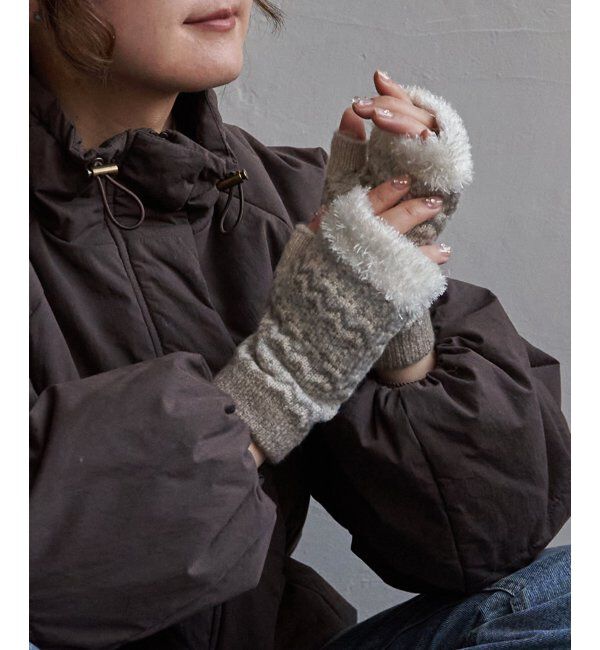 Lbc with Life「ジャガード指手先ファーニット」|手袋|