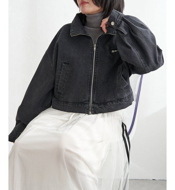VENCE share style「スタンドカラーショート丈ブルゾン」|ブルゾン・スタジャン|ブラック