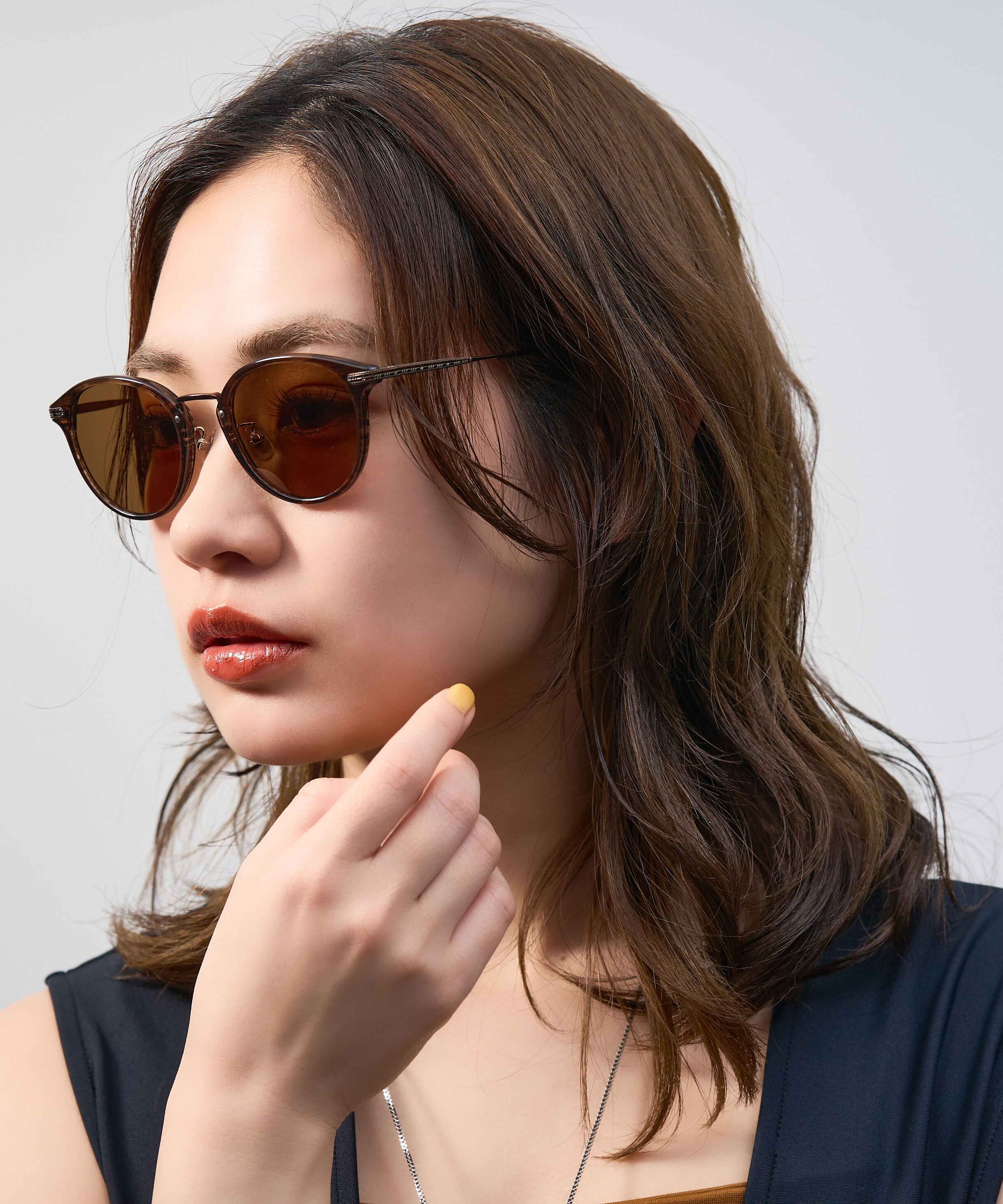  「Zoff | UNITED ARROWS ボストン型 サングラス クリアフレーム UVカット ズレ防止 ユナイテッドアローズ」|サングラス|ブラウン