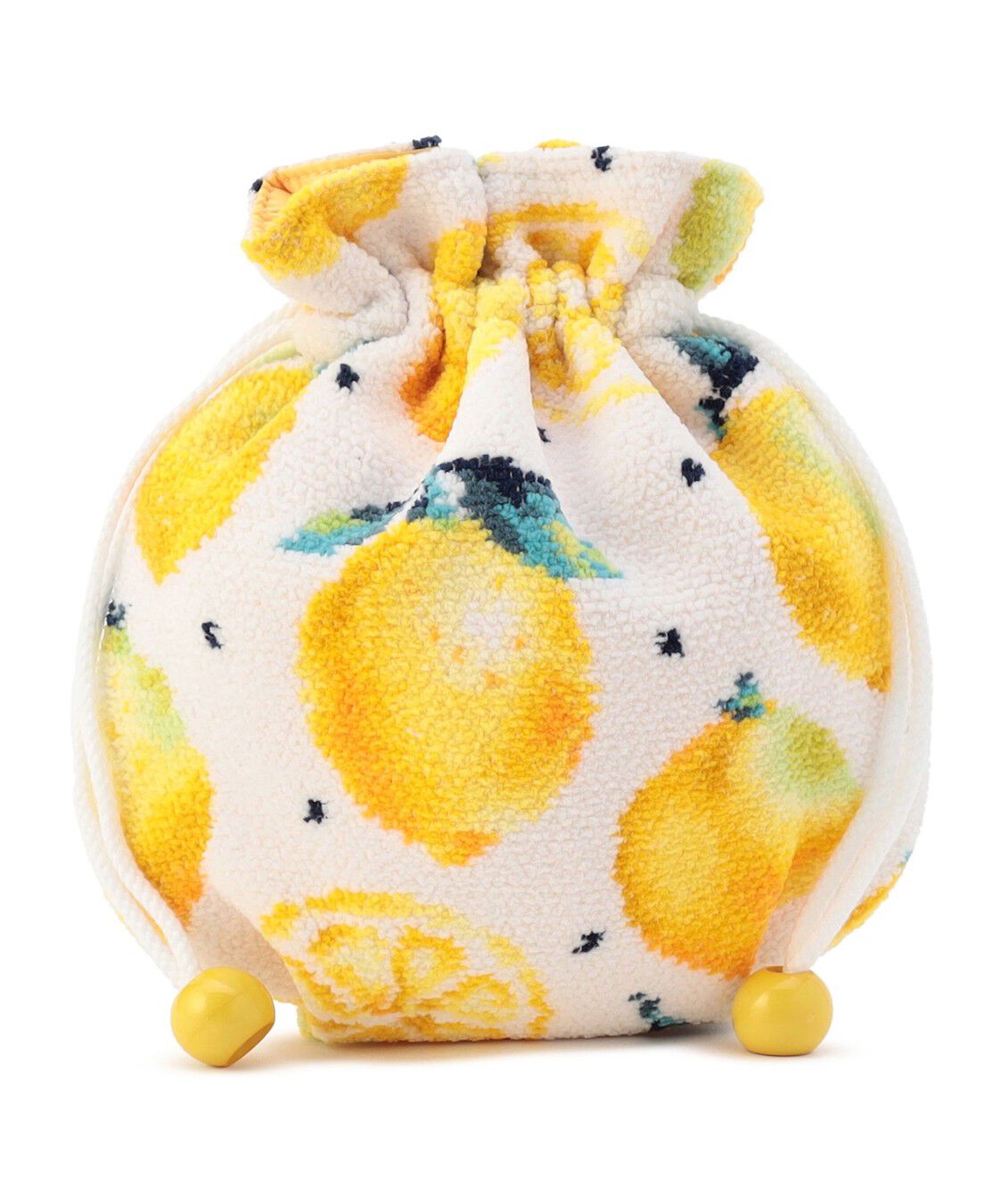 LOVERARY BY FEILER「レモンドット　巾着　L/LDO-257349」|ポーチ|ホワイト